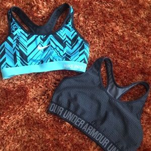 Nike and under Armour Sports bras (small)